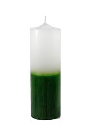 Vela 7 Dias Verde e Branca 260g - Trombeta Parafina 100% Pura